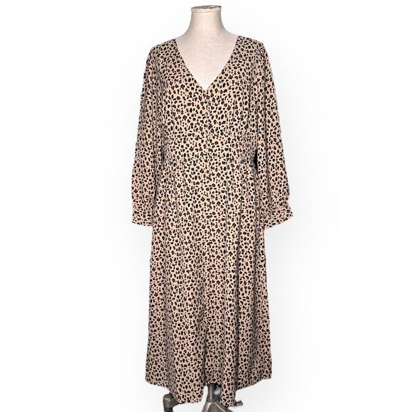 New $150 JCREW Button Front Midi Dress A-Line Leopard Brunch Party Sundress - Picture 4 of 13